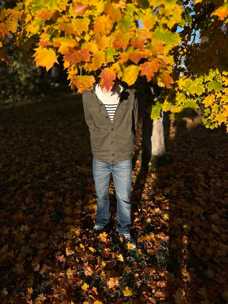 Straight Semi Bootcut stonewhashed jeans.